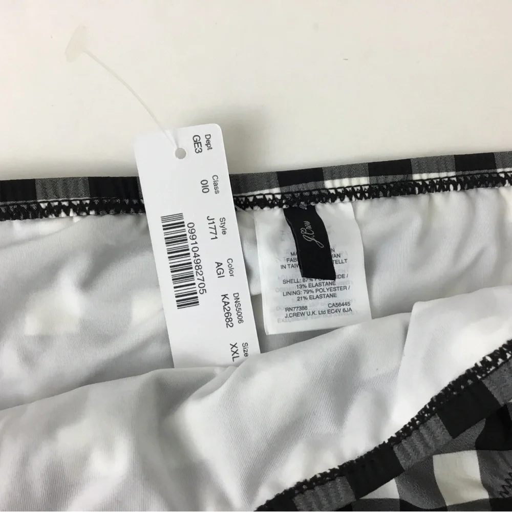 J. Crew Gingham Bikini Bottoms Swim XXL NWT